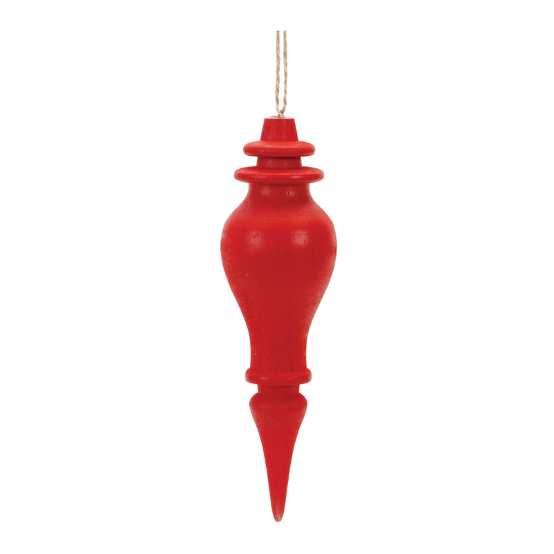 Melrose Red Wood Finial Drop Ornament (Set of 6)