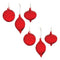 Melrose Red Swirl Glass Ornament (Set of 6)