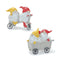 Melrose Whimsical Garden Gnome Figurine Riding a Scooter and Wheelbarrow (Set of