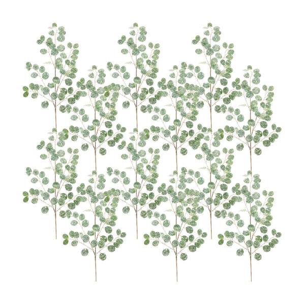 Melrose Frosted Silver Dollar Eucalyptus Spray (Set of 12)