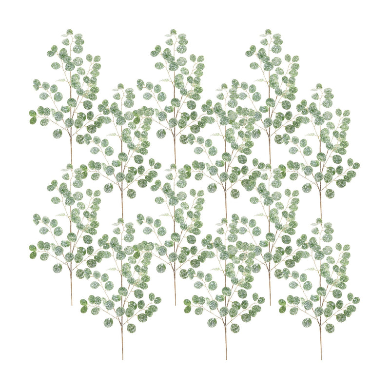 Melrose Frosted Silver Dollar Eucalyptus Spray (Set of 12)
