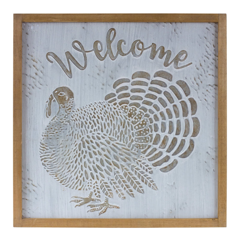 Melrose Metal Welcome Turkey Sign 20"SQ