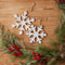 White Washed Wooden Snowflake Ornament (Set of 12)