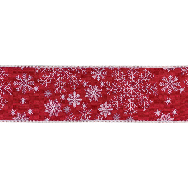 Melrose Festive Snowflake Ribbon 4" x 5 yds.