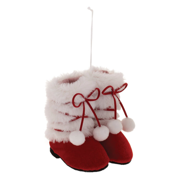 Melrose Festive Snow Shoe Ornament (Set of 4)