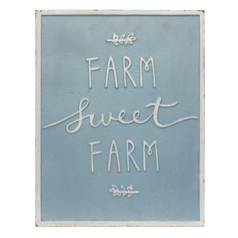 Melrose Metal Farm Life Sentiment Sign Wall Decor, Rustic, Metal