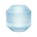 Melrose Diamond Pattern Blue Glass Vase or Candle Holder 8"H