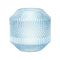 Melrose Diamond Pattern Blue Glass Vase or Candle Holder 8"H