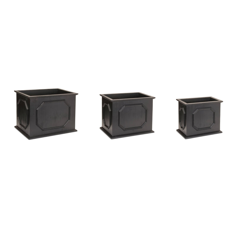 Melrose Wooden Box Planter Set of 3 Planter