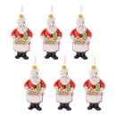 Melrose Glass Baking Santa Ornament (Set of 6)