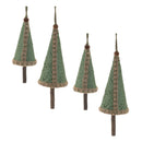 Melrose Woven Bamboo Pine Tree Ornament (Set of 4)