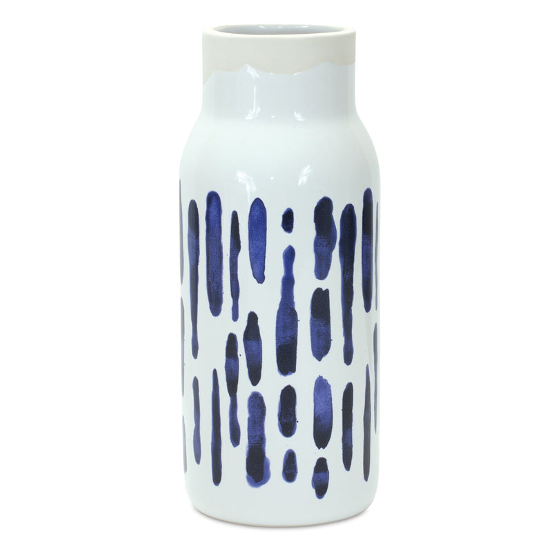 Melrose Two-Tone Tie Dye Design Ceramic Vase (Set of 2)