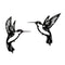 Melrose Metal Hummingbird Wall Accent (Set of 6)