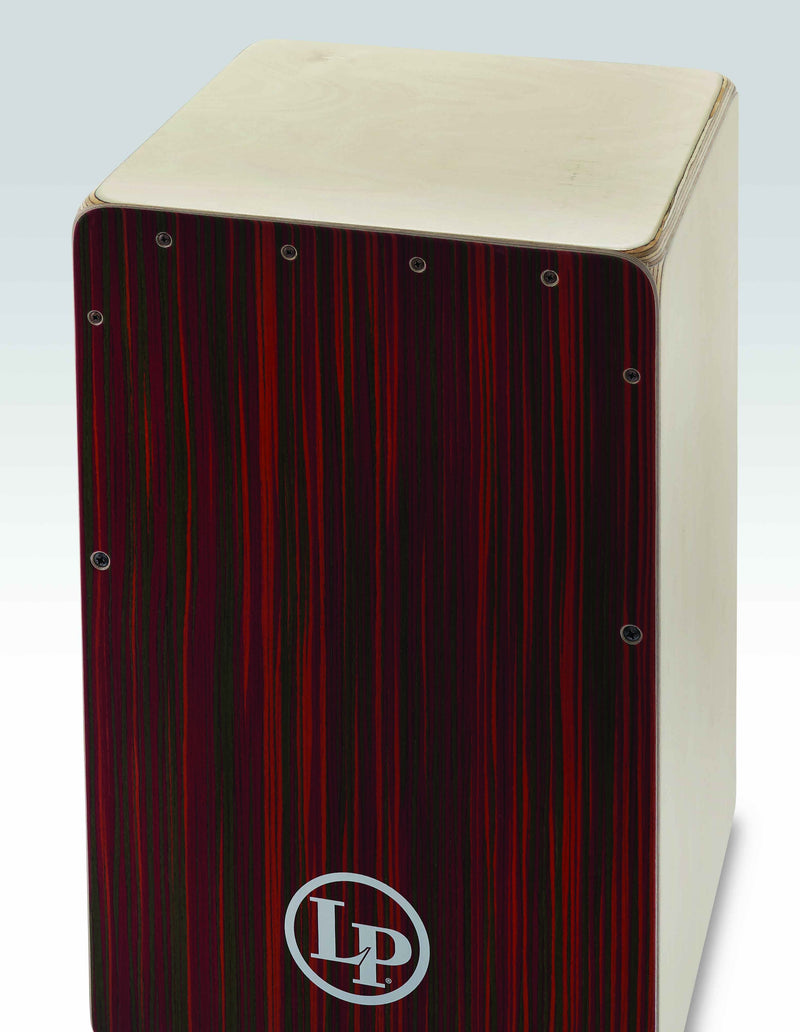 Latin Percussion LP1491RB Woodshop Cajon w/ Red Blur Soundboard