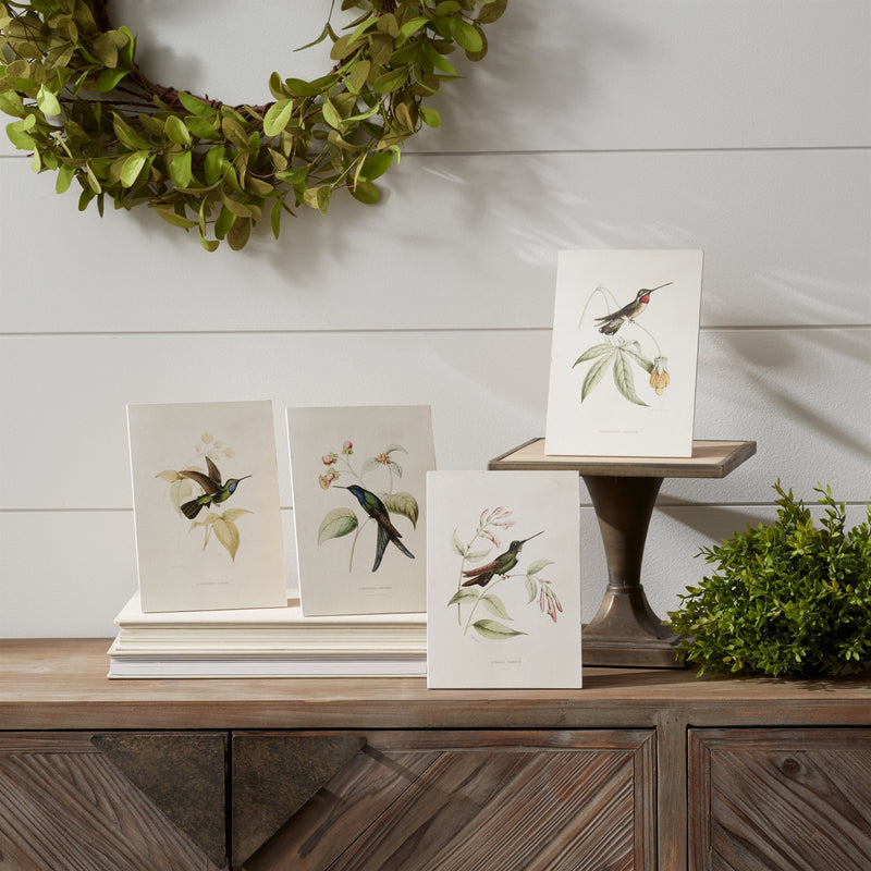 Melrose Tabletop Encyclopedia Hummingbird Print Wall Decor, Modern, Wood