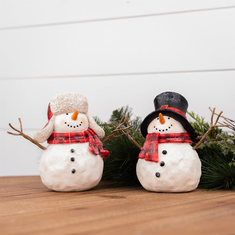 Melrose Snowman with Scarf Figurine (Set of 4)
