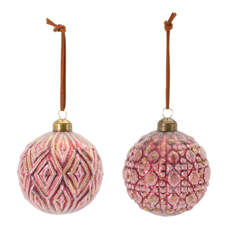 Melrose Ornate Glass Ball Ornament (Set of 12)