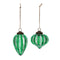 Green Ribbed Crackle Glass Ornament (Set of 6)