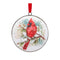 Melrose Winter Cardinal and Pine Branch Disc Ornament (Set of 12)