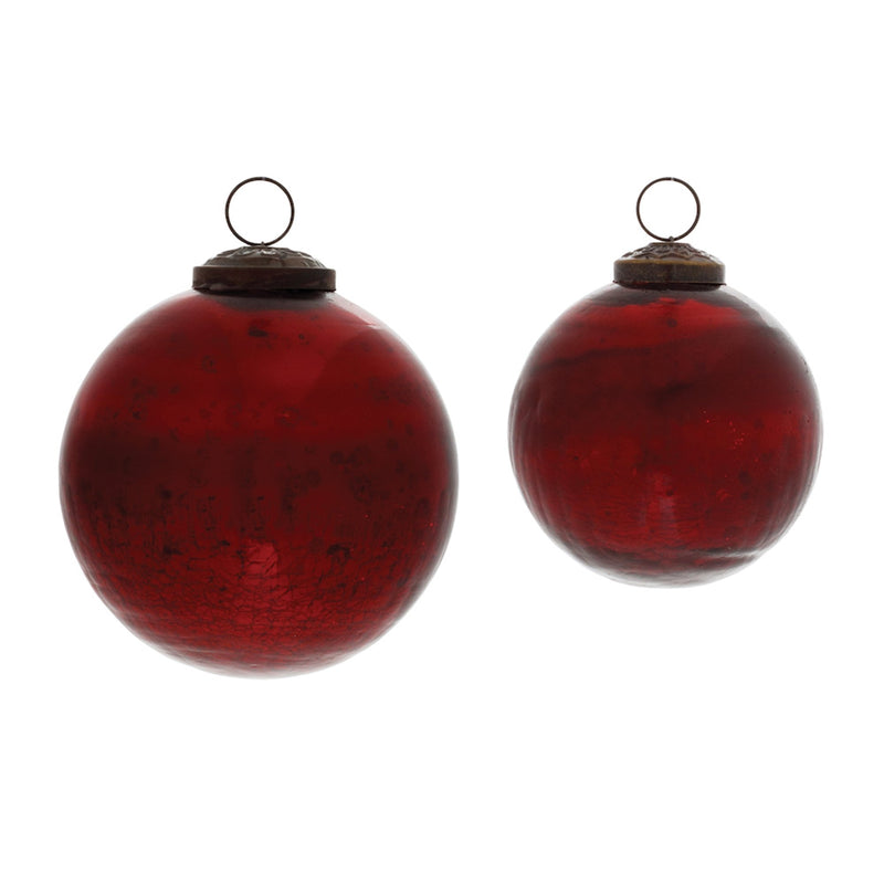 Red Glass Ball Ornament (Set of 12)