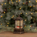 Melrose LED Snow Globe Lantern with Truck and Forest Scene 10.25"H
