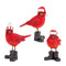 Melrose Winter Cardinal Bird Figurine with Santa Boots and Hat (Set of 3)
