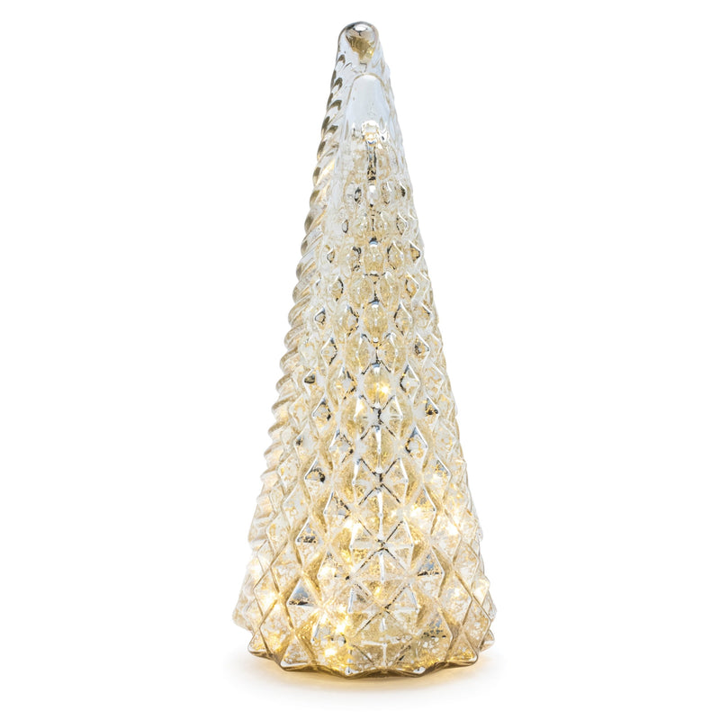 Melrose LED Textured Mercury Glass Tree (Set of 3)
