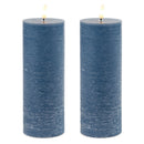 Melrose FIA Wick Blue Pillar Candle (Set of 2)