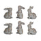 Melrose Washed Stone Garden Rabbit Figurine (Set of 6)