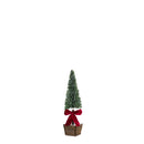 Melrose PVC Bottle Brush Design Pine Tree Decor with Bow (Set of 3)