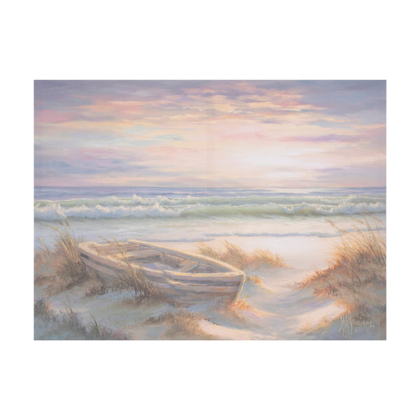 Melrose Ocean Landscape Canvas Art 24"L Wall Decor, Nautical, Wood