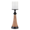Melrose Tapered Wood and Metal Candle Holder (Set of 2)