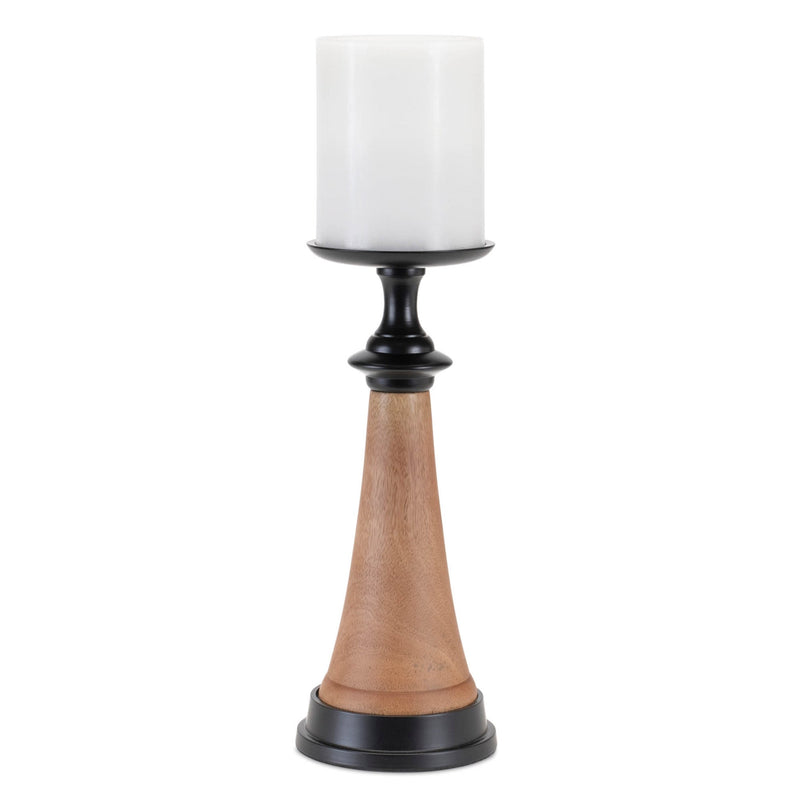 Melrose Tapered Wood and Metal Candle Holder (Set of 2)