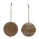 Wicker Pattern Ball Ornament (Set of 12)