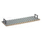 Melrose Mango Wood Tray with Geometric Design and Metal Handle Accents (Set of 2
