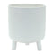 Melrose Ribbed Stone Footed Planter 7"H Planter, Ribbed, Dolomite