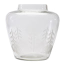 Melrose Etched Soda Lime Glass Urn Vase 6.5"D
