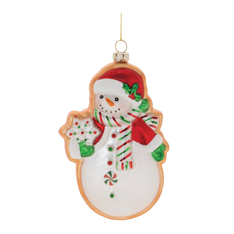 Melrose Glass Santa and Snowman Cookie Ornament (Set of 12)