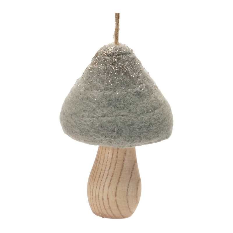 Melrose Felt Fabric Mushroom Ornament (Set of 12)
