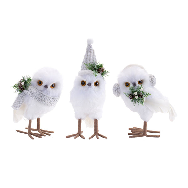 Melrose Winter Owl Figurines – Set of 3