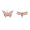 Melrose Floral Etched Butterfly and Dragonly Shelf Sitter (Set of 4)