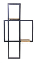 Melrose Iron Metal Wall Hanging with Wood Shelves 33.5"H, Modern, Wood, Metal