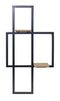Melrose Iron Metal Wall Hanging with Wood Shelves 33.5"H, Modern, Wood, Metal