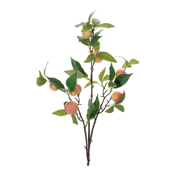 Melrose Peach Fruit Foliage Branch (Set of 6)