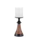 Melrose Tapered Wood and Metal Candle Holder (Set of 2)