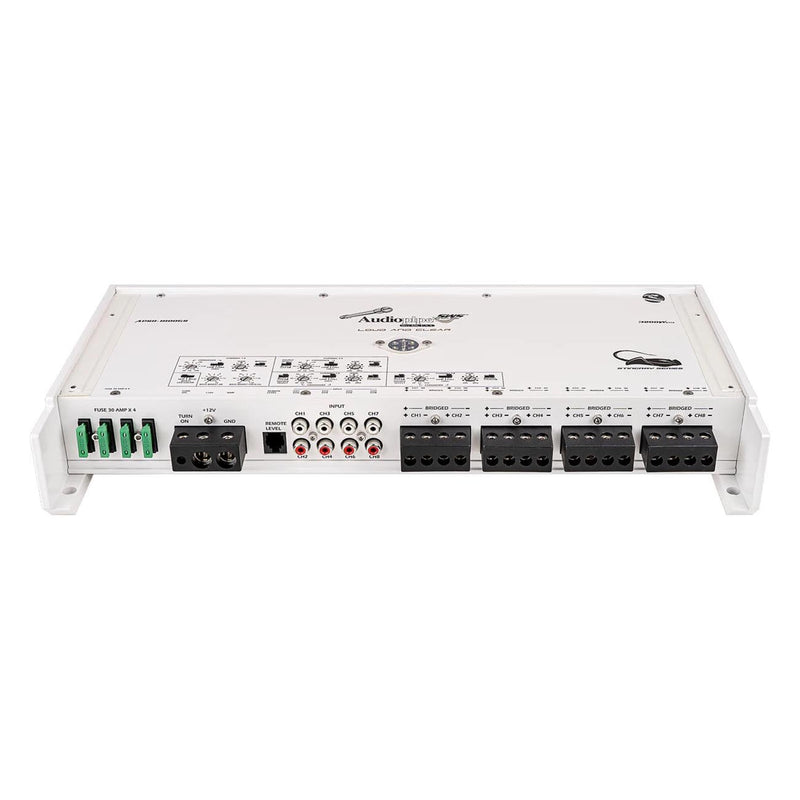 Audiopipe 3200W 8 Ch Class D Marine Amplifier w/ Remote Bass Knob APSR-8100GS