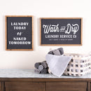 Melrose Wood Laundry Sentiment Sign 18.25"L Wall Decor, Modern, Wood