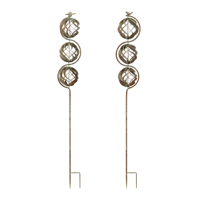 Melrose Bird and Butterfly w/Triple Orb Stake (Set of 4)