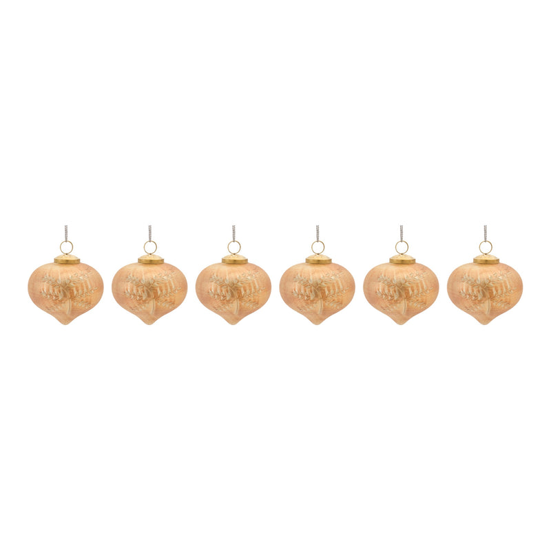 Melrose Etched Mecury Glass Ornament (Set of 6)