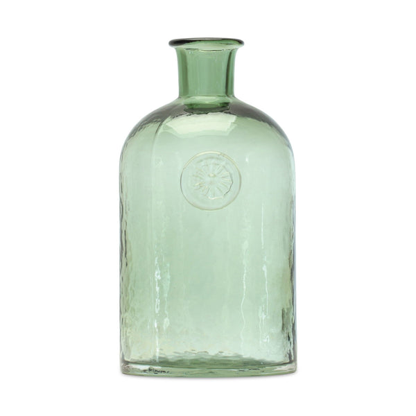 Melrose Sage Glass Bottle Neck Vase 9"H